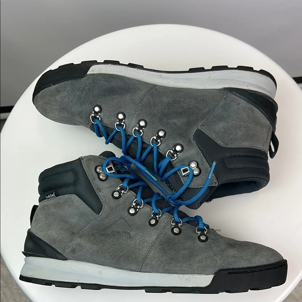The North Face Larimer Waterproof Gray and Blue Outdoor Winter Mid Boots